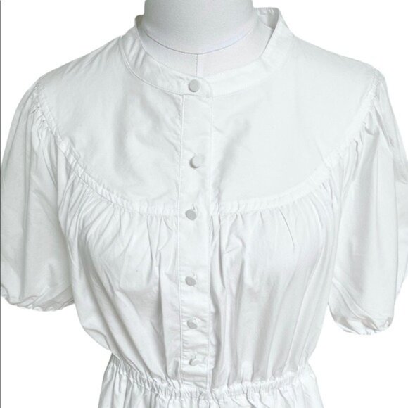 J. Crew Puff sleeve Cotton Poplin Shirtdress White Size Medium and Large NWT - Picture 6 of 16